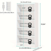 5-Tier White Modern Wooden Storage Display Shelf – Assembled 5-Layer Organizer for Books, Decor, and Artwork, 11.81\