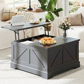 Versatile Farmhouse Lift Top Coffee Table - Square Wooden Centerpiece with Spacious Storage, Easy-Lift Hydraulic Mechanism, Perfect for Living Room & Bedroom Decor, Country Cocktail, Hidden Storage Compartment, Multi-Function Convertible