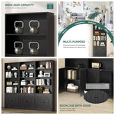 Bookshelf, Industrial Bookshelves and Bookcases with Floor Standing 6 Shelf Display Storage Shelves 70.6 inches Tall Bookcase Home Office, Living Room Black