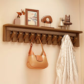 Modern Walnut Coat Rack Modern Walnut Wall-Mounted Coat Rack | 12-Hook Piano Key Design - For Closets, Kitchens, Bedrooms & Entryways