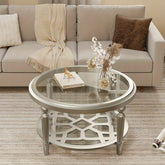 Modern Coffee Table With Tempered Glass Top, 32\