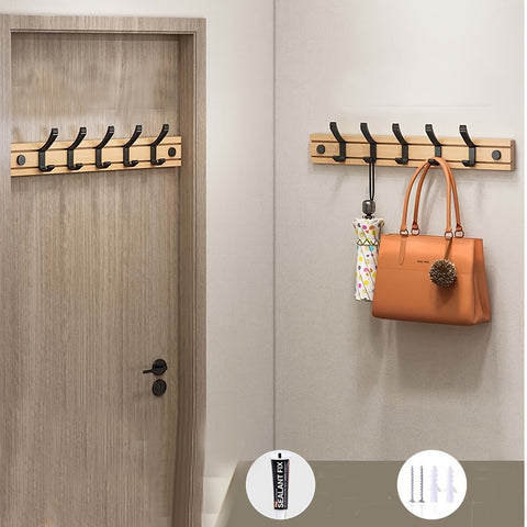 2Pack Wall Mounted Coat Rack With All 12 Decorative Hooks, 24 InchCoat Rack Wall Mount Wall-mounted Coat Rack For Hanging Coats, Keys, Umbrellas And Hats