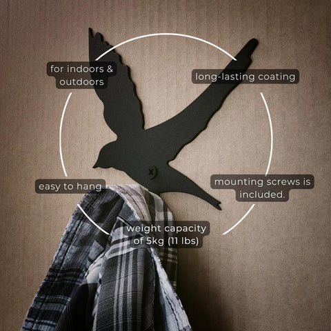 Wall Coat Hooks Birds Set of 3 or 6 Birds Entryway Bird Hook Unique Coat Hanger Metal Wall Art Birds Lover Animal Hooks Cute Hook Gifts