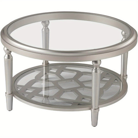 Modern Coffee Table With Tempered Glass Top, 32\