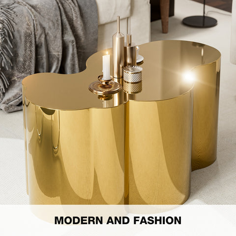 Modern Golden Stainless Coffee Table, Large Cloud Fashion Design Accent Table for Living Room Bedroom - Large\u002FSmall