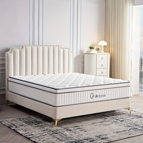 Gsleepee Hybrid Memory Foam Mattress - Twin\u002FFull\u002FQueen\u002FKing Size, Soft & Comfortable with Medium Firm Support, Motion Isolation, Allergy-Friendly, Quiet Sleep, Easy Transport in a Box, Available in 8\u002F10\u002F12\u002F14 Inch Thicknesses