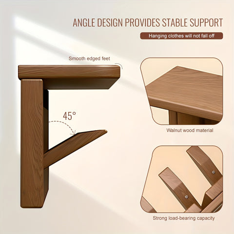 Modern Walnut Coat Rack Modern Walnut Wall-Mounted Coat Rack | 12-Hook Piano Key Design - For Closets, Kitchens, Bedrooms & Entryways