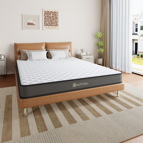 6 Inch Hybrid Mattress In A Box, with Memory Foam And Spring, Medium Firm, Motion Isolation