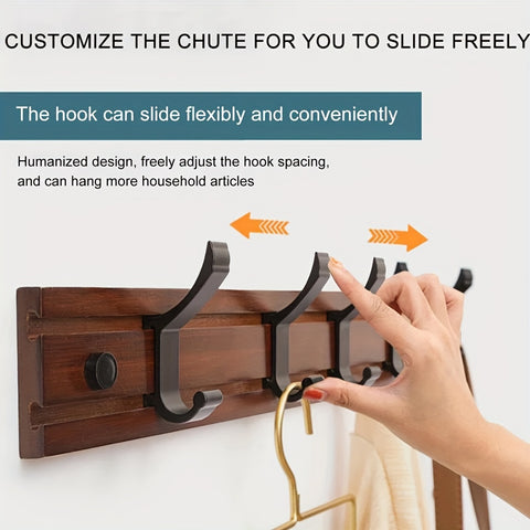 2Pack Wall Mounted Coat Rack With All 12 Decorative Hooks, 24 InchCoat Rack Wall Mount Wall-mounted Coat Rack For Hanging Coats, Keys, Umbrellas And Hats