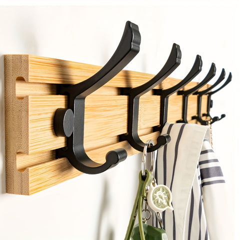 2Pack Wall Mounted Coat Rack With All 12 Decorative Hooks, 24 InchCoat Rack Wall Mount Wall-mounted Coat Rack For Hanging Coats, Keys, Umbrellas And Hats