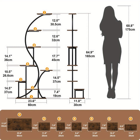 8 Tier Magazine Holders With Light, 65\