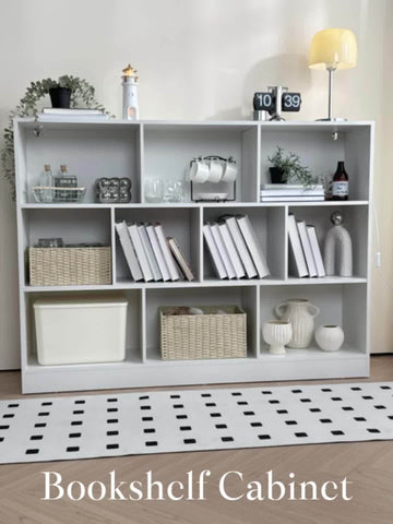 ClickClack Bookshelf, 3-Tier Open Shelf Bookcase, 10 Cube Storage Organizer with Anti-Tilt Device for Bedroom, Living Room