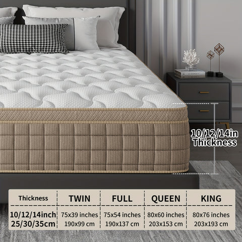 Luxury Gel Memory Foam & Pocket Spring Hybrid Mattress - 10\