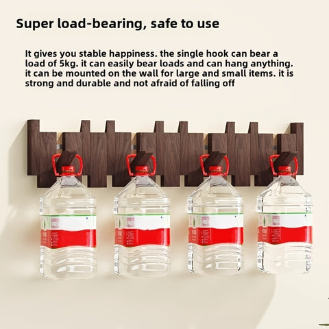 Creative Piano Key Wall Hook - Foldable Hanging Storage Rack For Clothes And Hats, Solid Wood Hanger For Bedroom, Entrance, Mud Room, Wall Decor Aesthetic Room Decoration