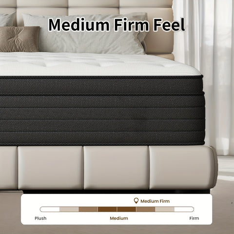Memory Sponge 12 Inch Mattress\u002FMemory Sponge\u002FBlack And White Splicing Style\u002FErgonomic Design, Air Experience, Leisure Vacation, Soft, Comfortable And Healthy, with Built-in Springs.