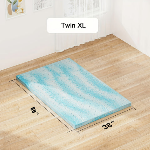 3 Inch Cooling Gel Memory Foam Mattress, Comfortable Ventilated, Stain Resistant, Breathable Gel Premium Memory Foam Mattress, Fits All Mattresses, Suitable for Student Dormitory\u002FApartment\u002FHome Bedroom, Best Gift