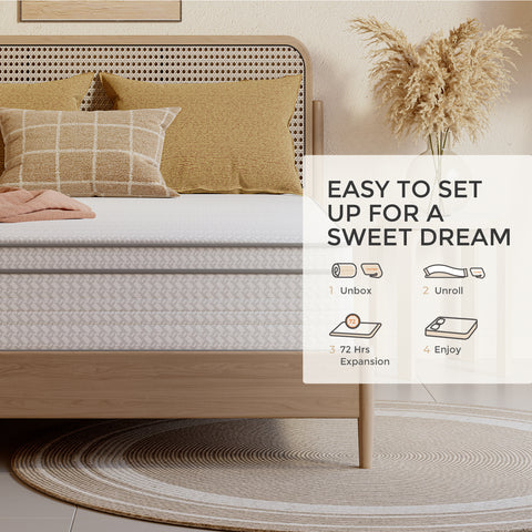 SweetNight 6\u002F8\u002F10\u002F12\u002F14 inch Memory Foam Hybrid Mattress With Pocket Springs, Twin Xl, Full, Queen, King, Sizes In A Box, Medium Firm, Mattresses For Support Comfort, Fiberglass-Free