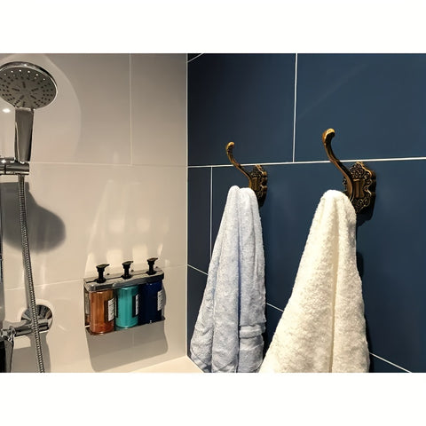 1\u002F2pcs Antique Brass Vintage Coat Hooks - Heavy Duty Wall Hooks for Hanging Purse, Hat, Keys, Clothes, Curtain, Unique Bathroom