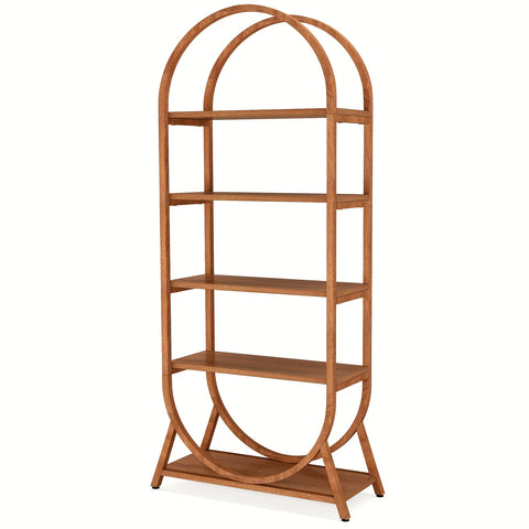 Modern 5-Tier Arched Bookcase - 70.8\