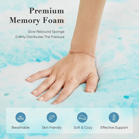 3 Inch Cooling Gel Memory Foam Mattress, Comfortable Ventilated, Stain Resistant, Breathable Gel Premium Memory Foam Mattress, Fits All Mattresses, Suitable for Student Dormitory\u002FApartment\u002FHome Bedroom, Best Gift
