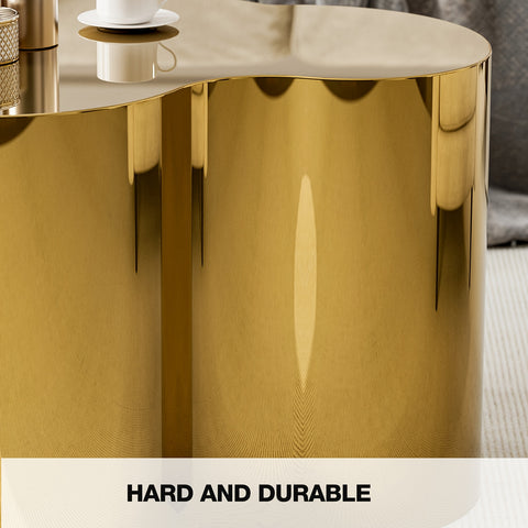 Modern Golden Stainless Coffee Table, Large Cloud Fashion Design Accent Table for Living Room Bedroom - Large\u002FSmall