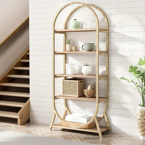 Modern 5-Tier Arched Bookcase - 70.8\