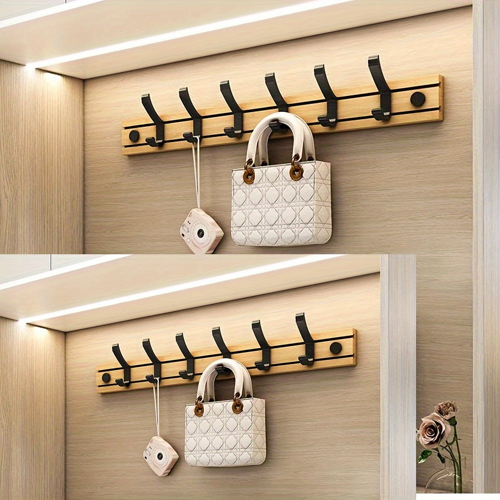 2Pack Wall Mounted Coat Rack With All 12 Decorative Hooks, 24 InchCoat Rack Wall Mount Wall-mounted Coat Rack For Hanging Coats, Keys, Umbrellas And Hats