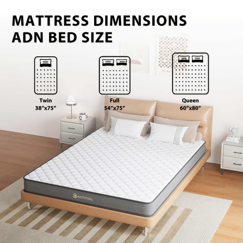 6 Inch Hybrid Mattress In A Box, with Memory Foam And Spring, Medium Firm, Motion Isolation