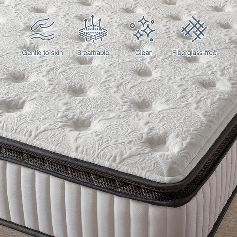 Memory Foam Mattress, Individual Pocket Springs, Thick Cushion Layer, Home Bedroom, Comfortable Support Elastic Sponge, Thick Latex Mattress, Zoned Support, Breathable Fabric, Master Bedroom, Easy - to - Clean, Bedroom Furniture, Comfortable Sleep