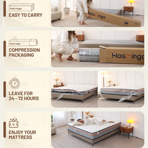 12 Inch Full\u002FQueen\u002FKing Mattress Hybrid Medium Firm Memory Foam Mattress with Innerspring, Reinforced Edge Support, Cooling Gel Pillow Top, Pressure Relief & Motion Isolation, Bed In A Box