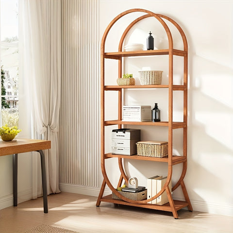 Modern 5-Tier Arched Bookcase - 70.8\