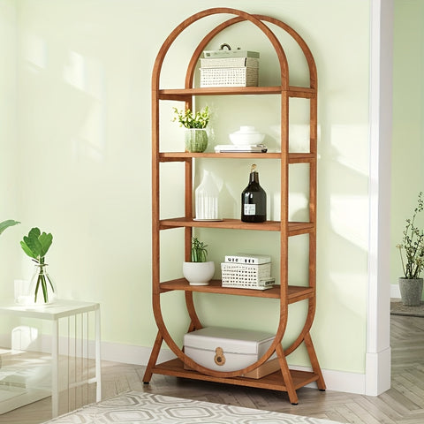 Modern 5-Tier Arched Bookcase - 70.8\